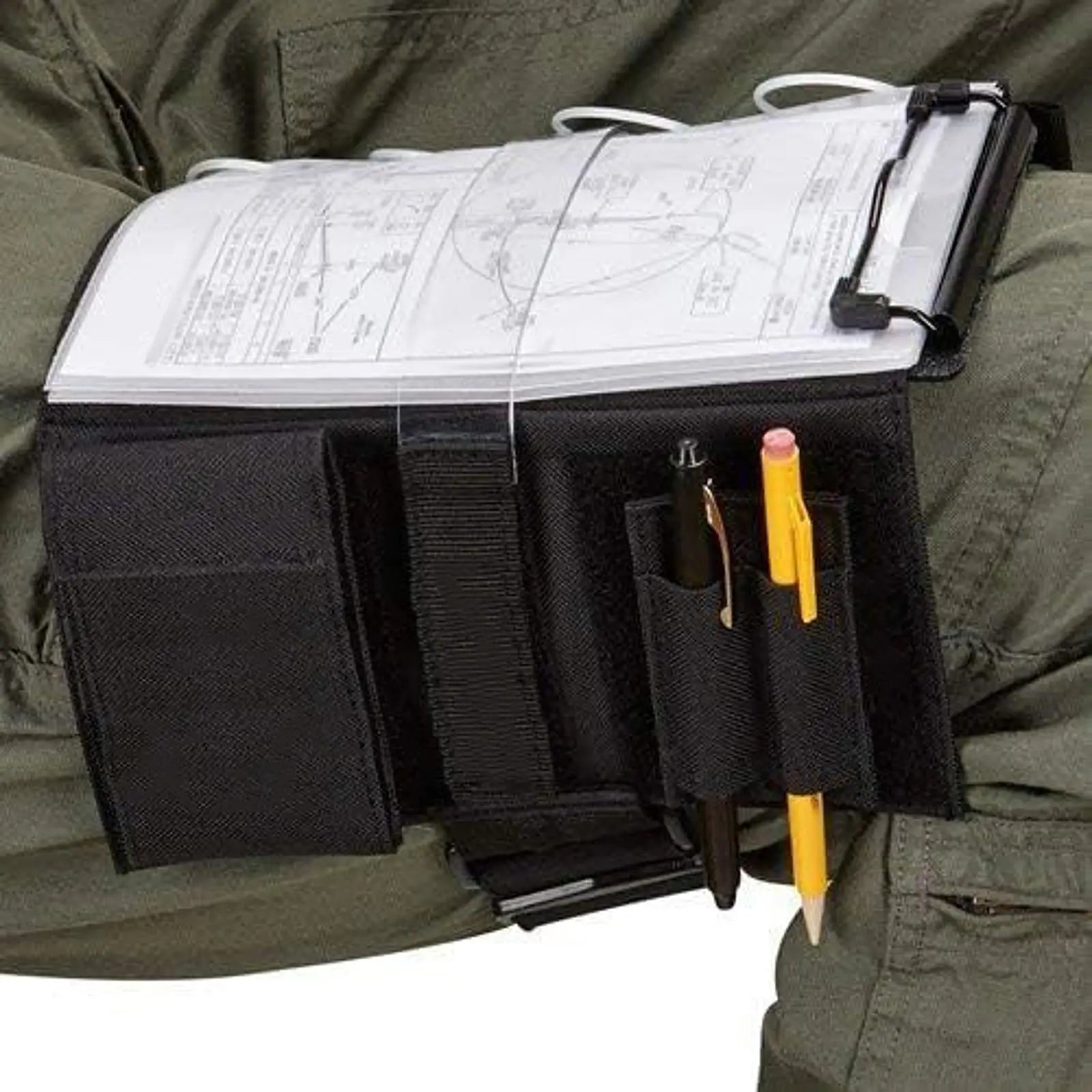 Aviation Pilot Kneeboard Clipboard Black Leg Strap Notepad Holder Flight Writing Board