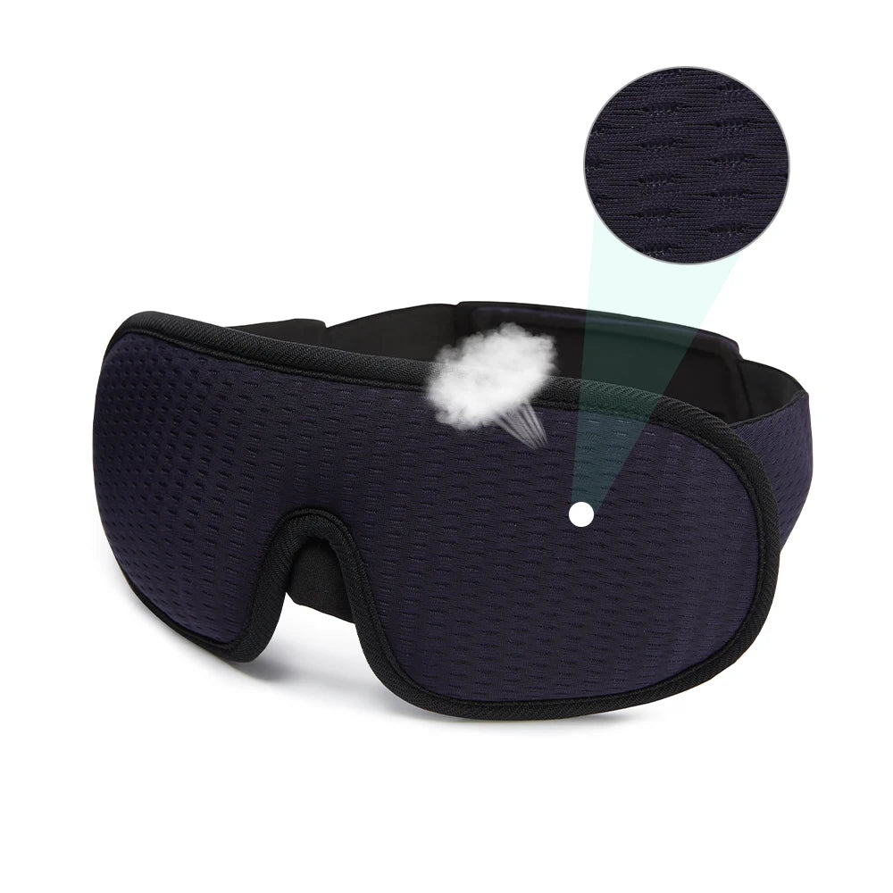 3D Sleeping Mask Soft Padded Blackout Eye Shade Blindfold for Travel & Night Sleep Comfort