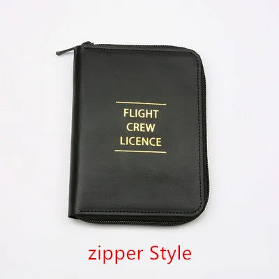 Pilot Licence and Credit Card Holder PU Leather Crew ID Folder for Flight and Aviation Use