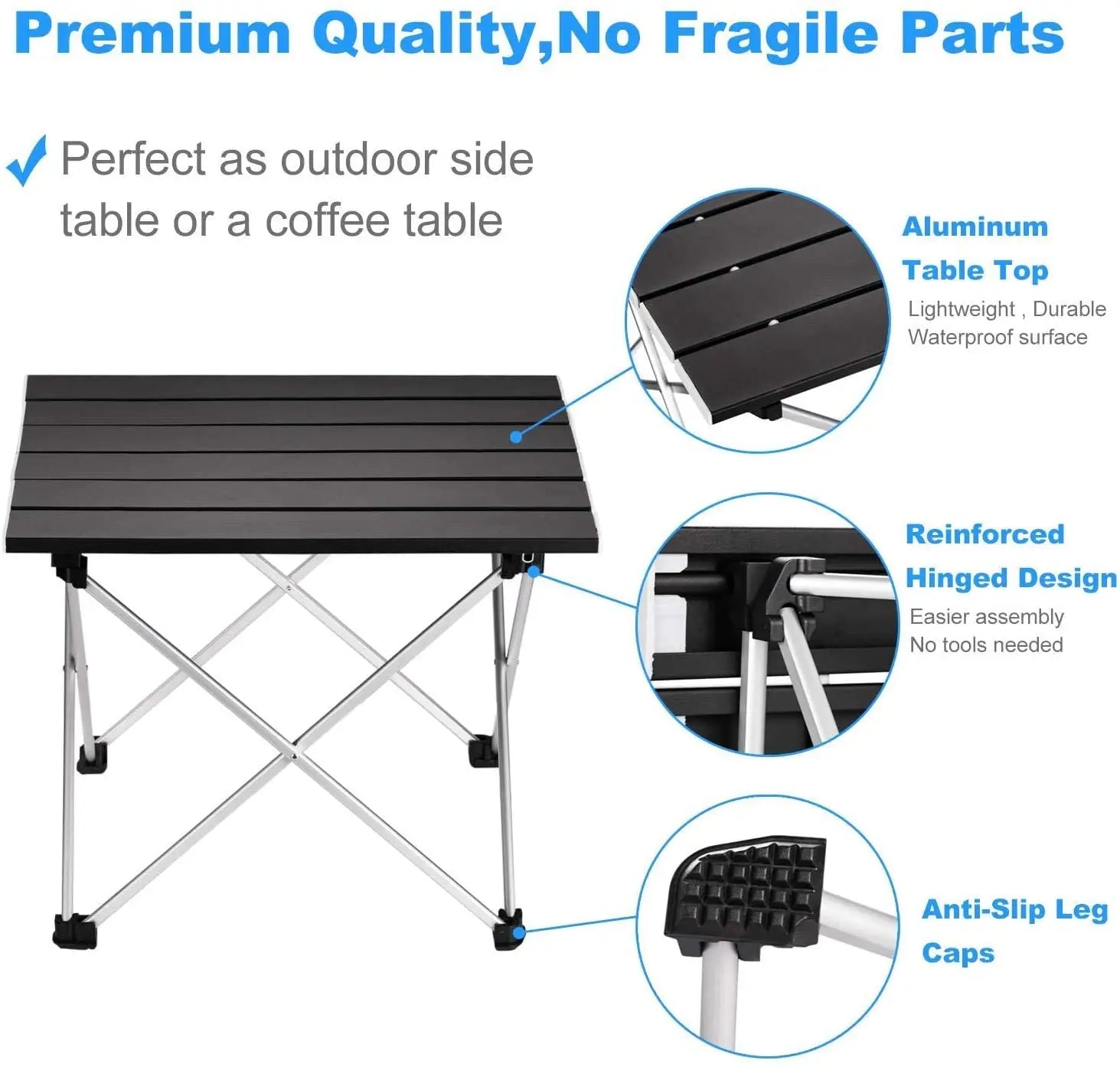 AZULBLANCO Ultralight Folding Camping Table Aluminium Outdoor Picnic BBQ Desk