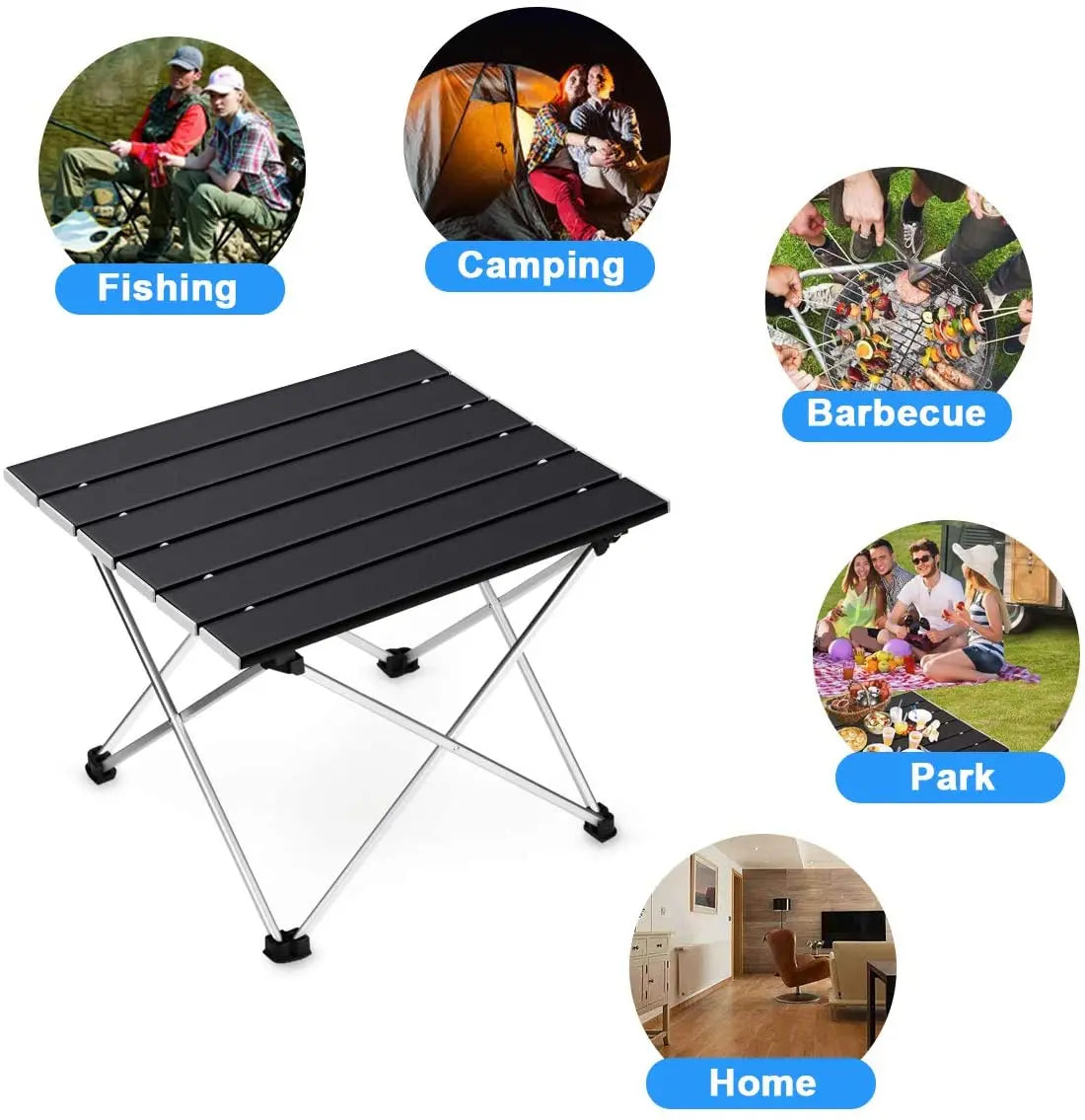 AZULBLANCO Ultralight Folding Camping Table Aluminium Outdoor Picnic BBQ Desk