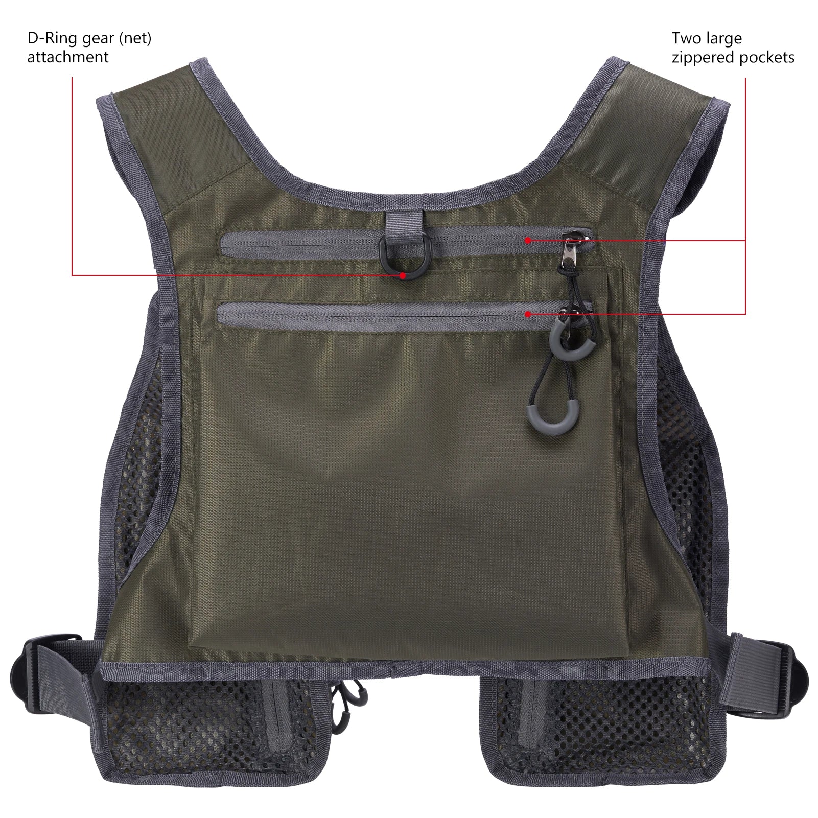 BASSDASH FV08 Ultra Lightweight Backcountry Survival Fly Fishing Vest Portable Chest Pack Adjustable Outdoor Gear