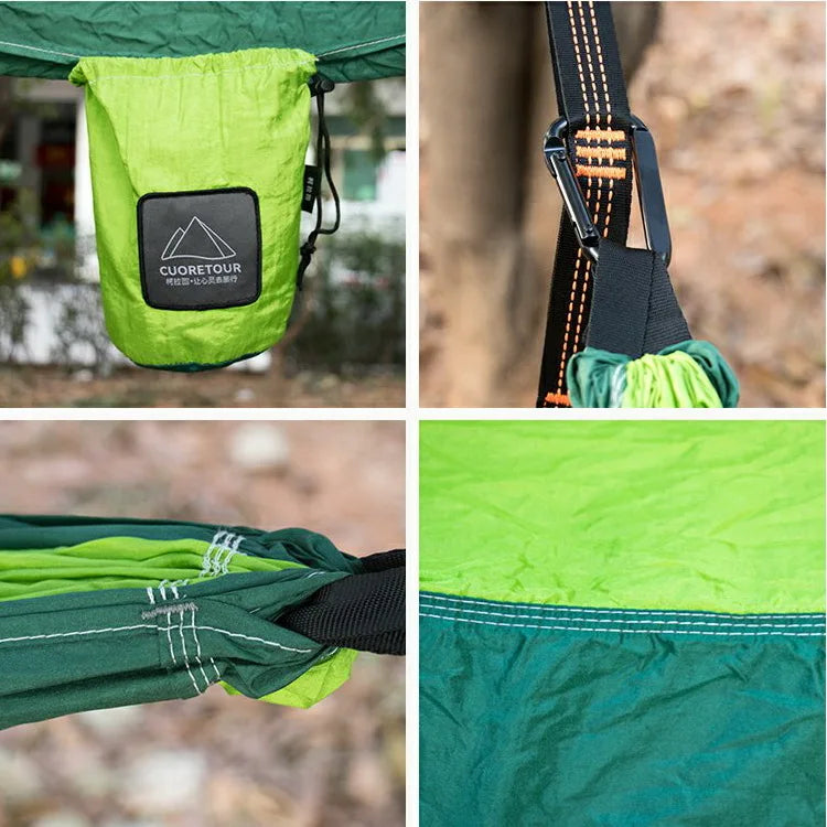 LEAFTOUR Portable Parachute Nylon Camping Hammock Single Double Outdoor Garden