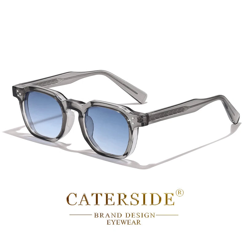 CATERSIDE Retro Punk Square Sunglasses UV400 Small Frame