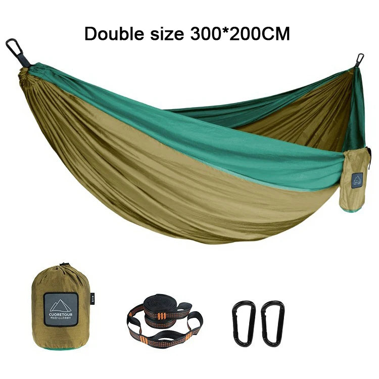 LEAFTOUR Portable Parachute Nylon Camping Hammock Single Double Outdoor Garden