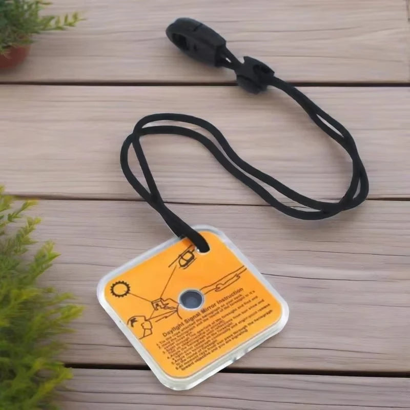 Outdoor Survival Signal Mirror Sunlight Reflector SOS Emergency Hiking Camping Marine Safety Tool