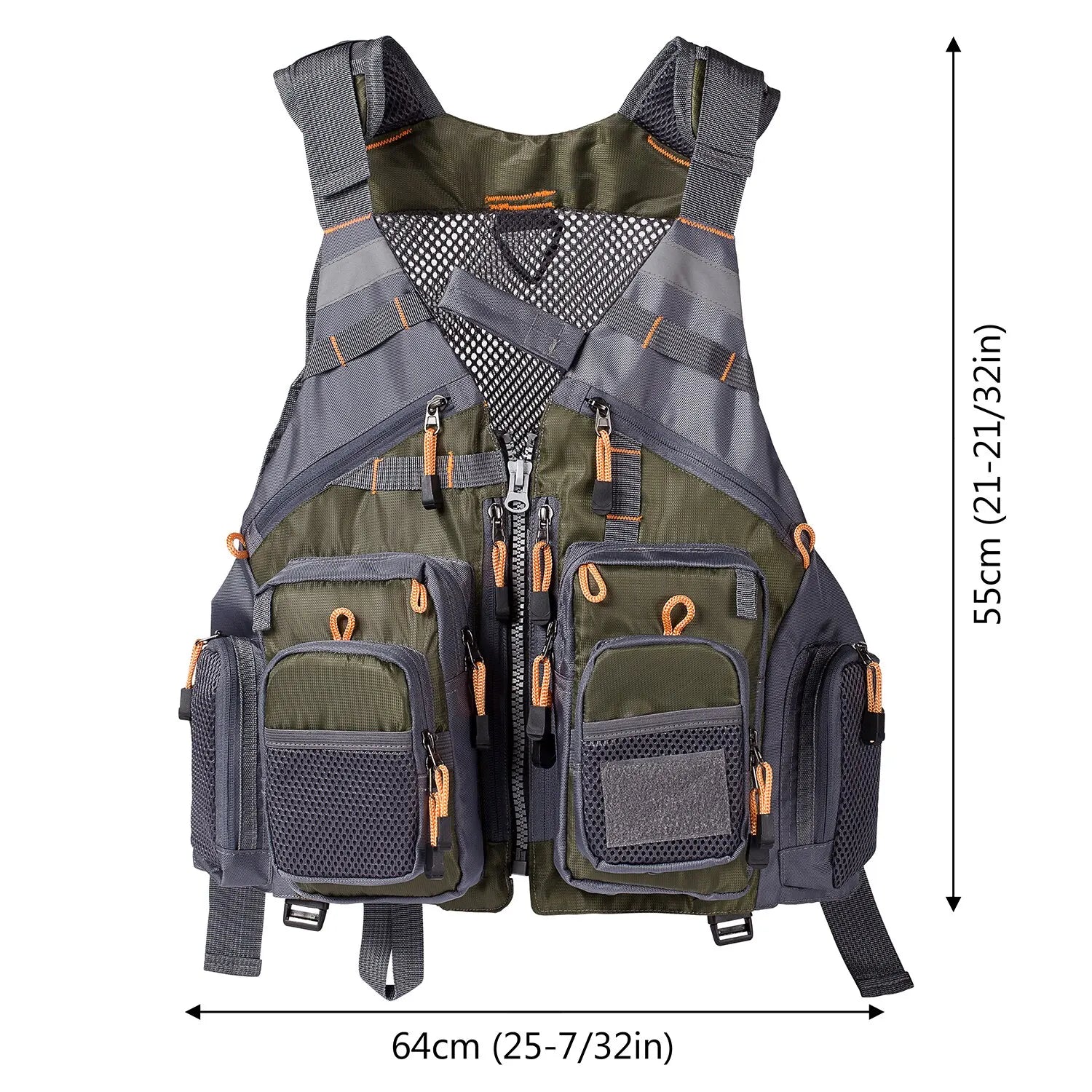 BASSDASH Breathable Backcountry Flying Survival Fishing Vest Adjustable Outdoor