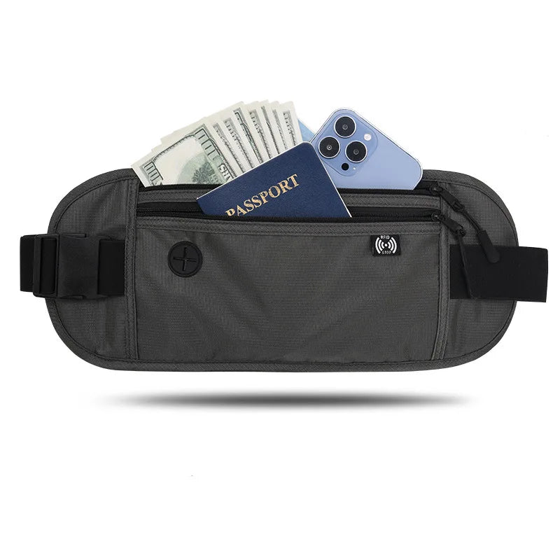 RFID Blocking Waterproof Travel Money Belt Waist Pack