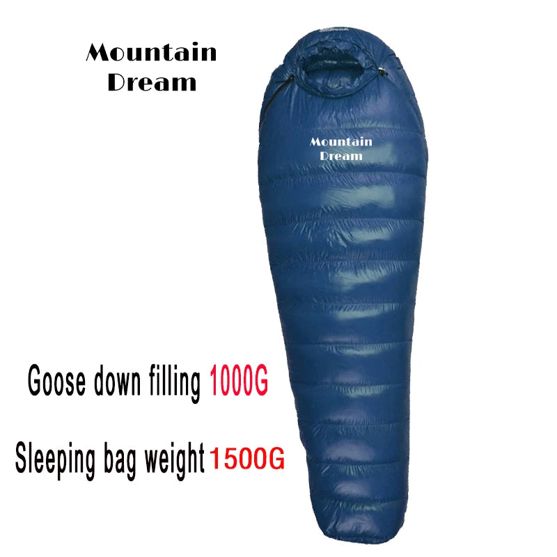 KOSRTON Winter Goose Down Mummy Sleeping Bag -20C Adult Camping Three Season Warm