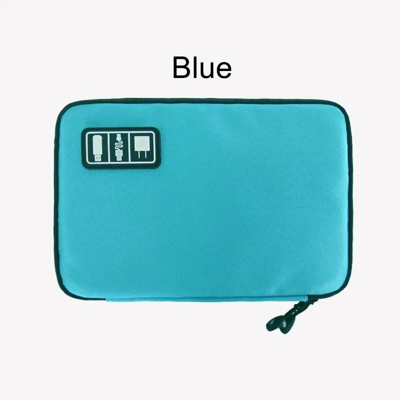 Portable Waterproof Electronic Accessories Storage Bag USB Cable Charger Travel Organiser Case