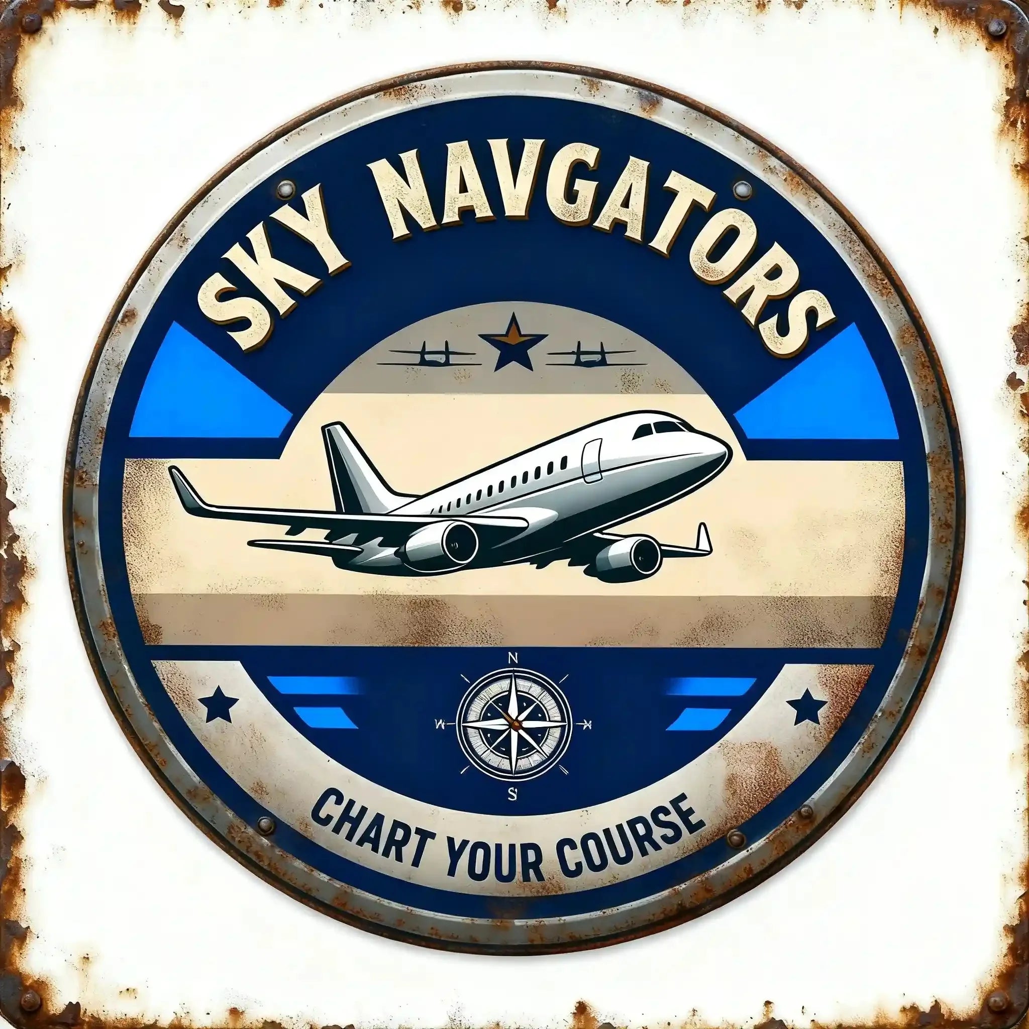 Pilot Lounge Retro Metal Tin Sign Aviation Wall Decor