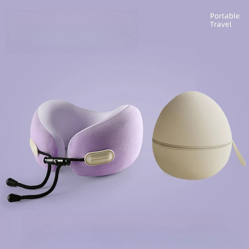 Memory Foam U Shaped Neck Pillow Compact Foldable Travel Pillow for Airplane Flights and Naps