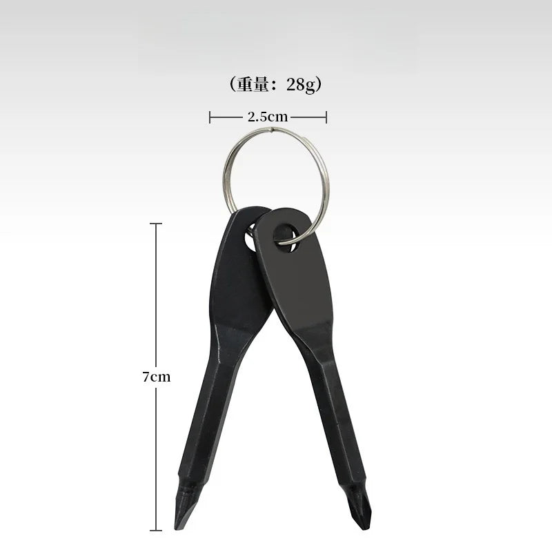 Portable Multifunction Screwdriver Keyring EDC Flat Cross Pocket Tool for Outdoor Travel