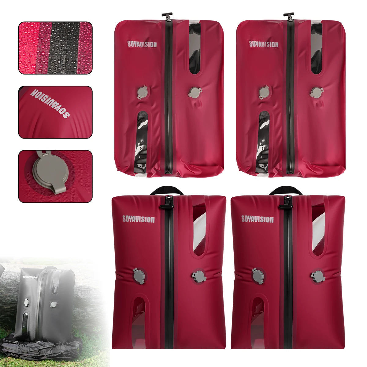 Reusable Travel Vacuum Bags Waterproof Compression Storage Bags for Luggage Space Saving