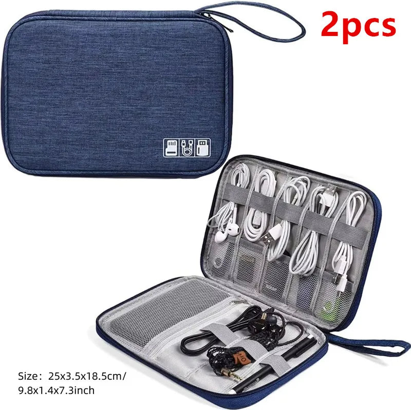 Travel Cable Organiser Bag, Portable Digital Storage Pouch for Gadgets and Electronic Devices