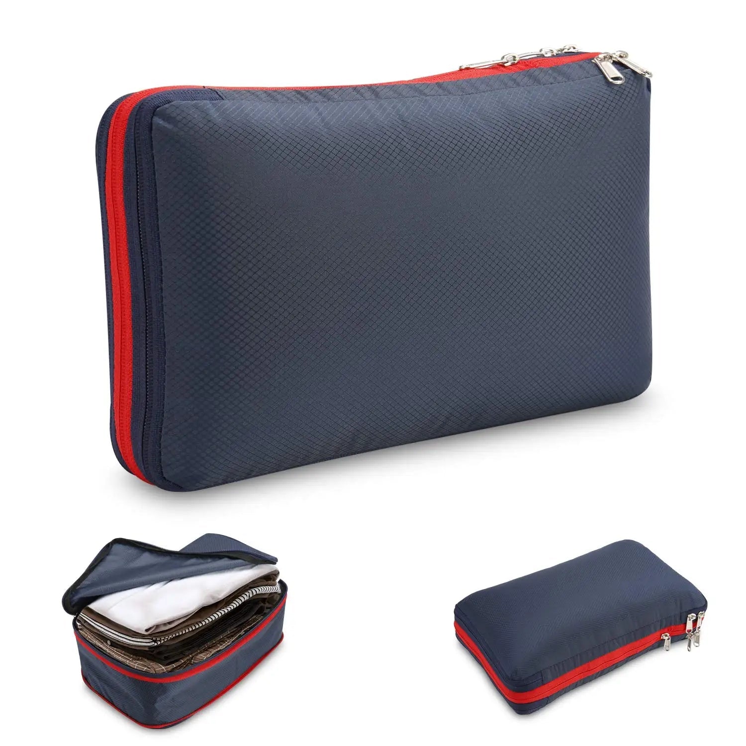 Compression Packing Cubes Double Layer Waterproof Travel Clothes Storage Organizer Bags Set