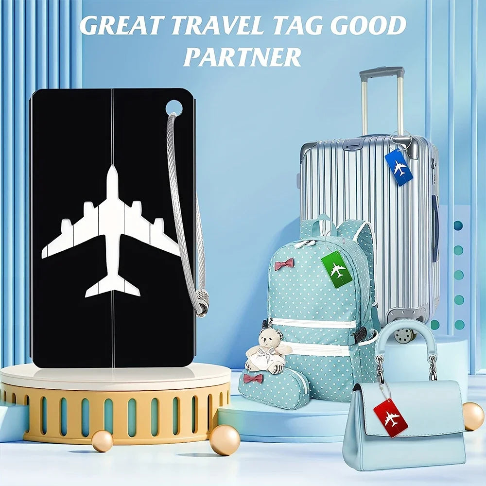 Aluminium Alloy Luggage Tag with ID Card, Durable Suitcase Travel Name Tag, Travel Accessories