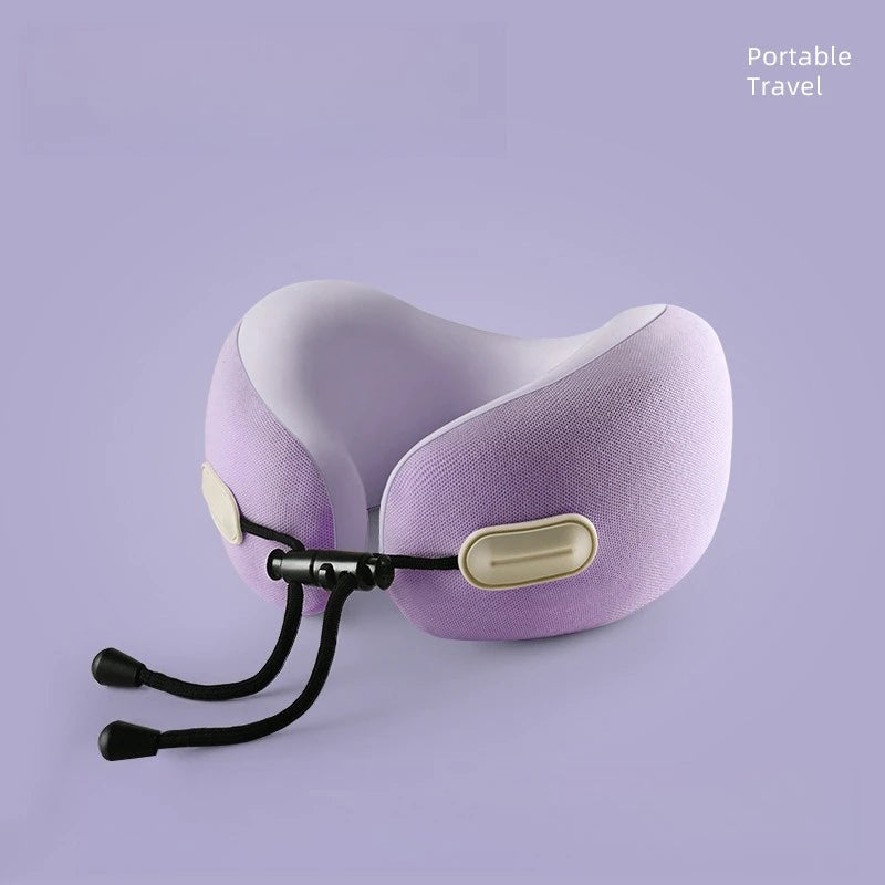 Memory Foam U Shaped Neck Pillow Compact Foldable Travel Pillow for Airplane Flights and Naps
