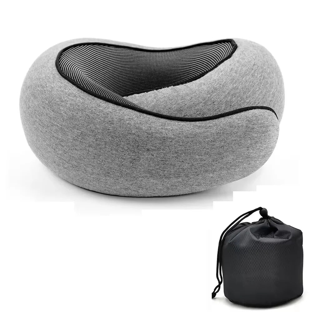OKAYSO Memory Foam Neck Pillow U Shaped Travel Pillow Adjustable Ergonomic Support for Plane and Car
