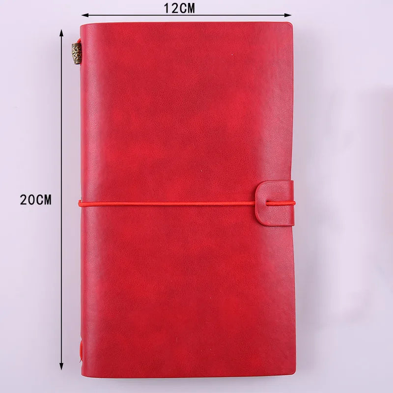 COLIKY A6 Handmade Vintage Leather Notebook Cowhide Travel Diary Journal Planner