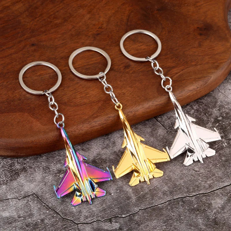 CHYVENEE Combat Aircraft Model Keychain Zinc Alloy Men Car Key Pendant