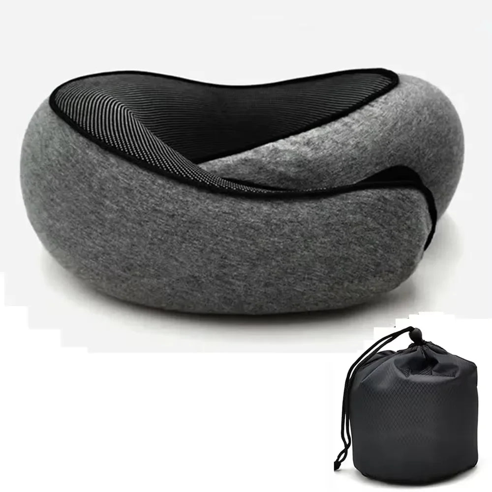 OKAYSO Memory Foam Neck Pillow U Shaped Travel Pillow Adjustable Ergonomic Support for Plane and Car