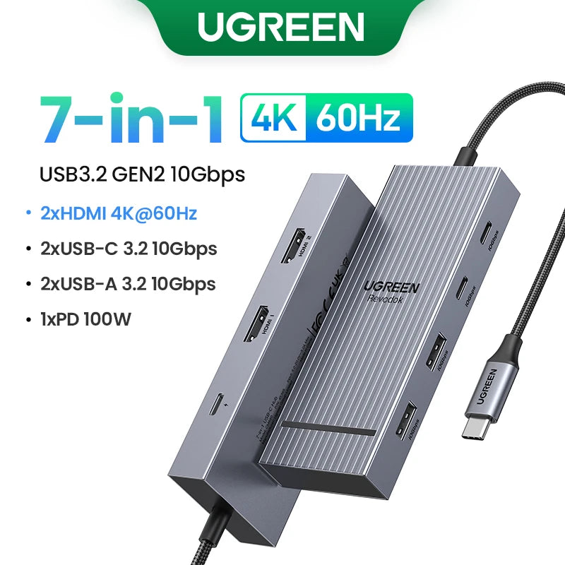 12 in 1 USB C Hub Docking Station 4K HDMI DP 100W PD RJ45 SD for MacBook Dell HP Laptop Docking