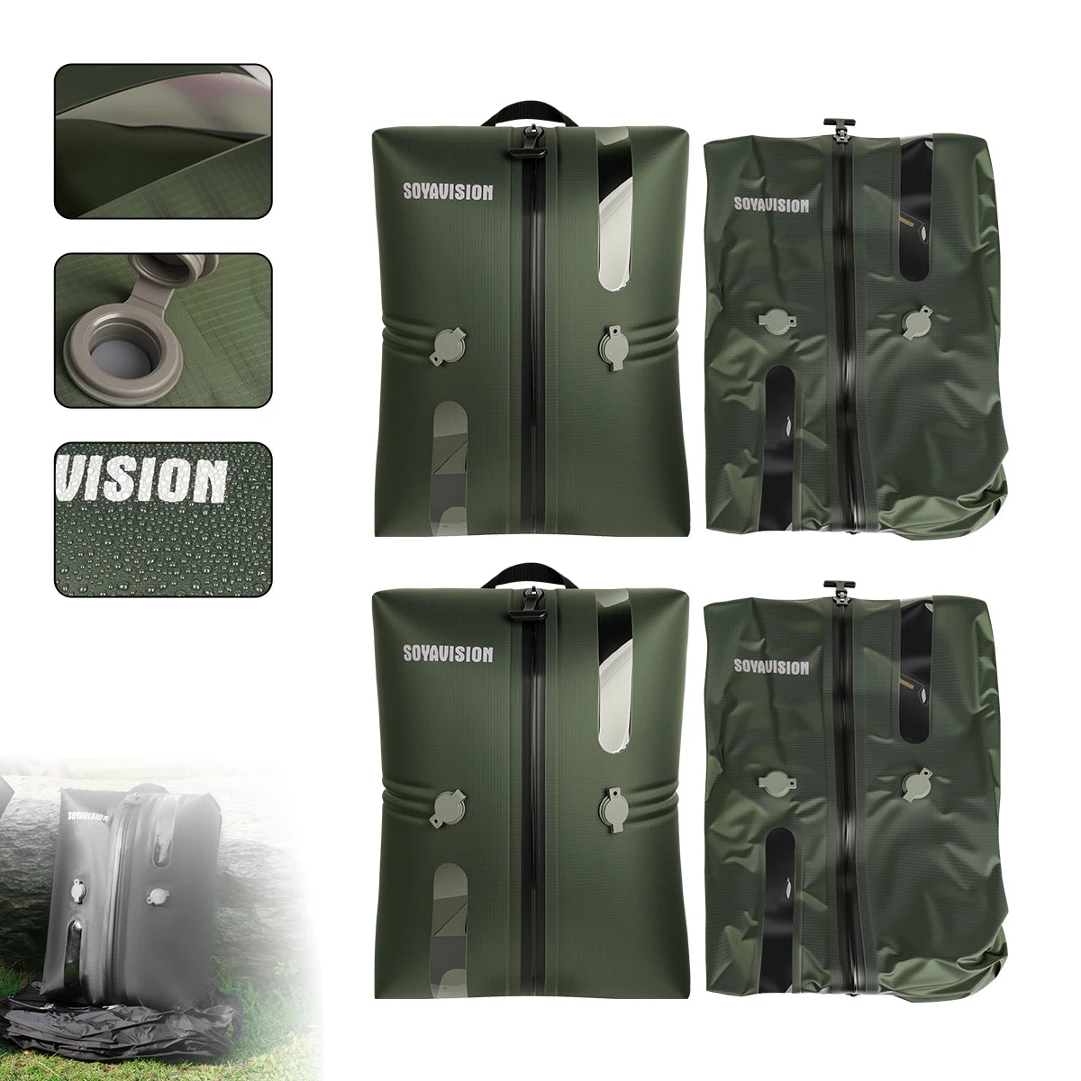 Reusable Travel Vacuum Bags Waterproof Compression Storage Bags for Luggage Space Saving