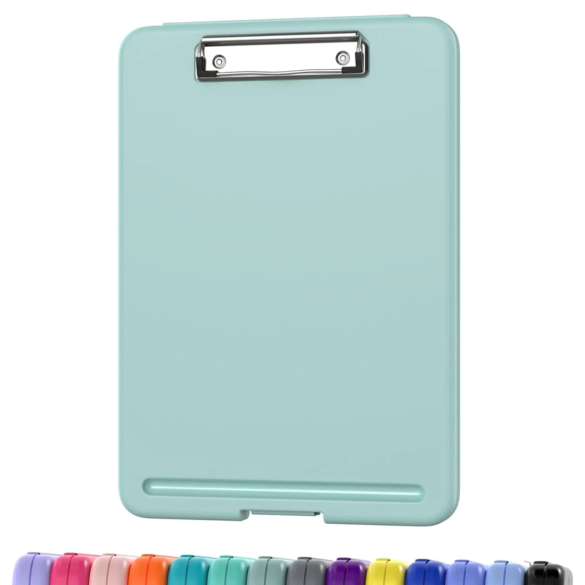 Storage Clipboard 9.5 x 13 Inch Foldable Writing Board with Low Profile Clip and Internal Storage