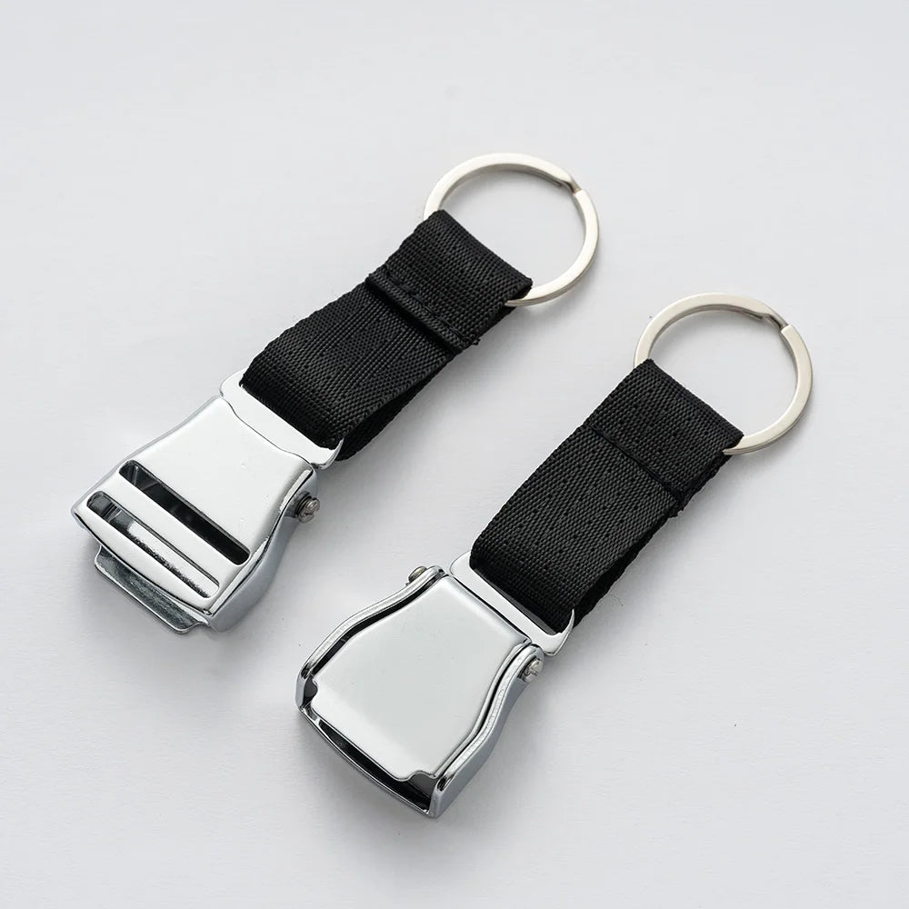 Aviation Seatbelt Buckle Keychain Airplane Flight Ribbon Safety Aircraft Gift Keyring Pendant
