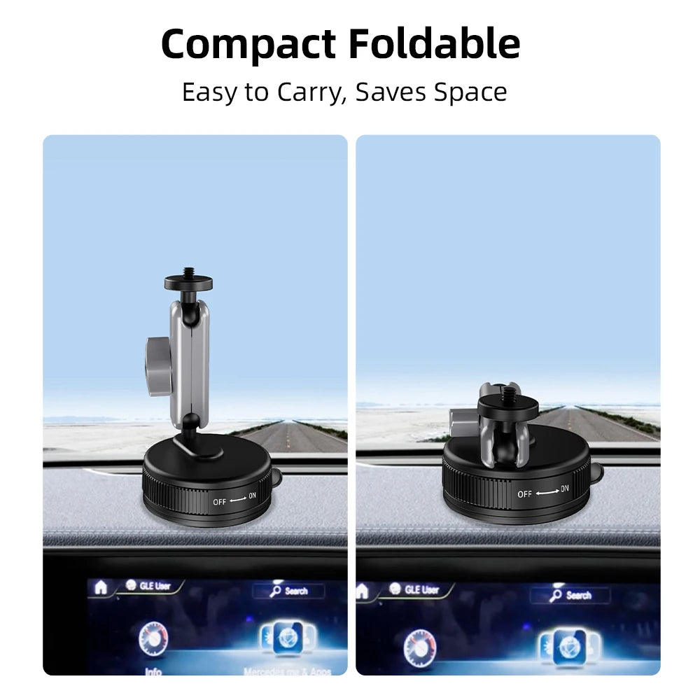 FLYMILE Action Camera Suction Cup Mount Glass Holder for DJI GoPro Insta360 Cameras