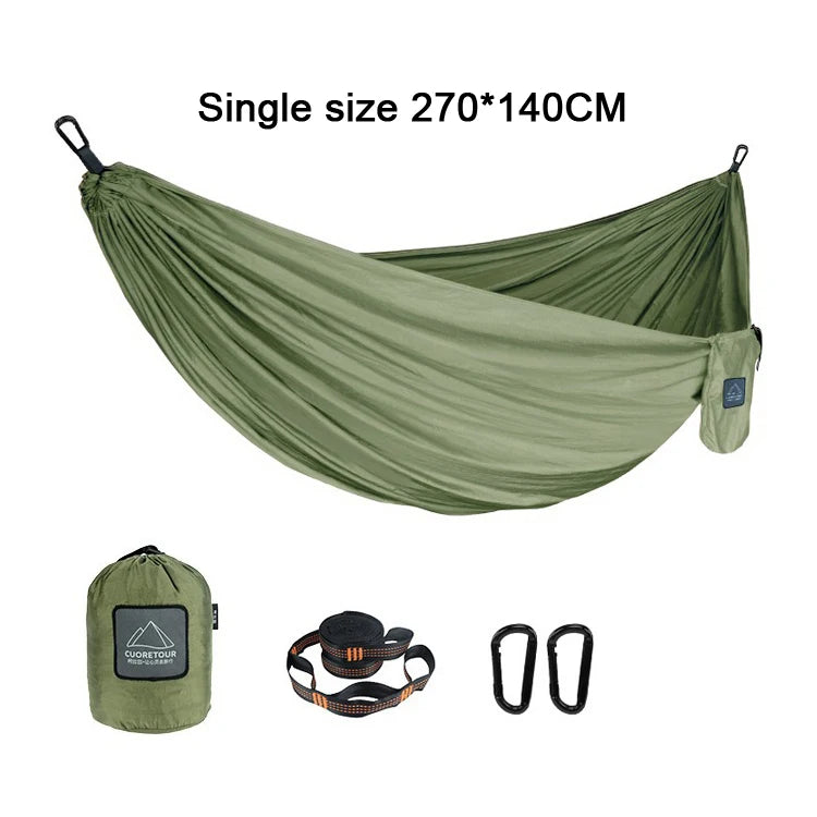 LEAFTOUR Portable Parachute Nylon Camping Hammock Single Double Outdoor Garden