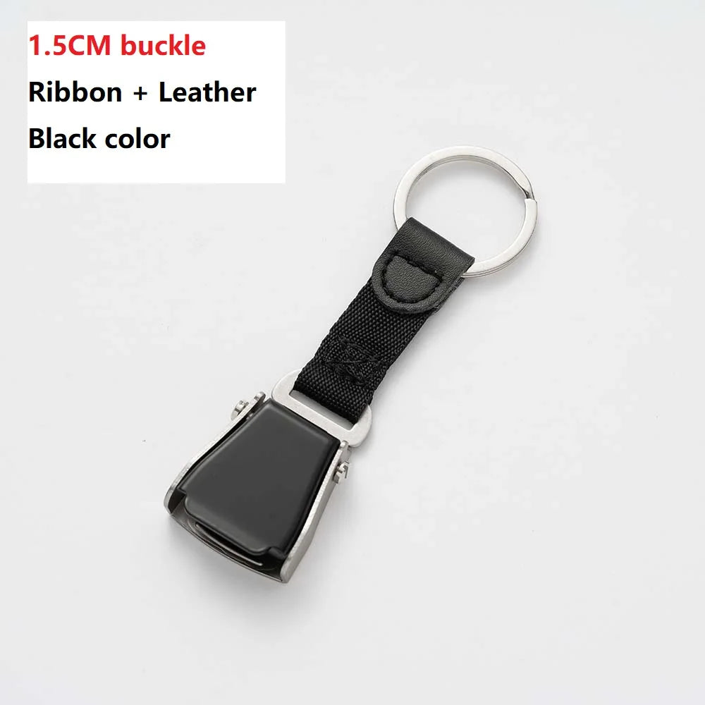 Aviation Seatbelt Buckle Keychain Airplane Flight Ribbon Safety Aircraft Gift Keyring Pendant