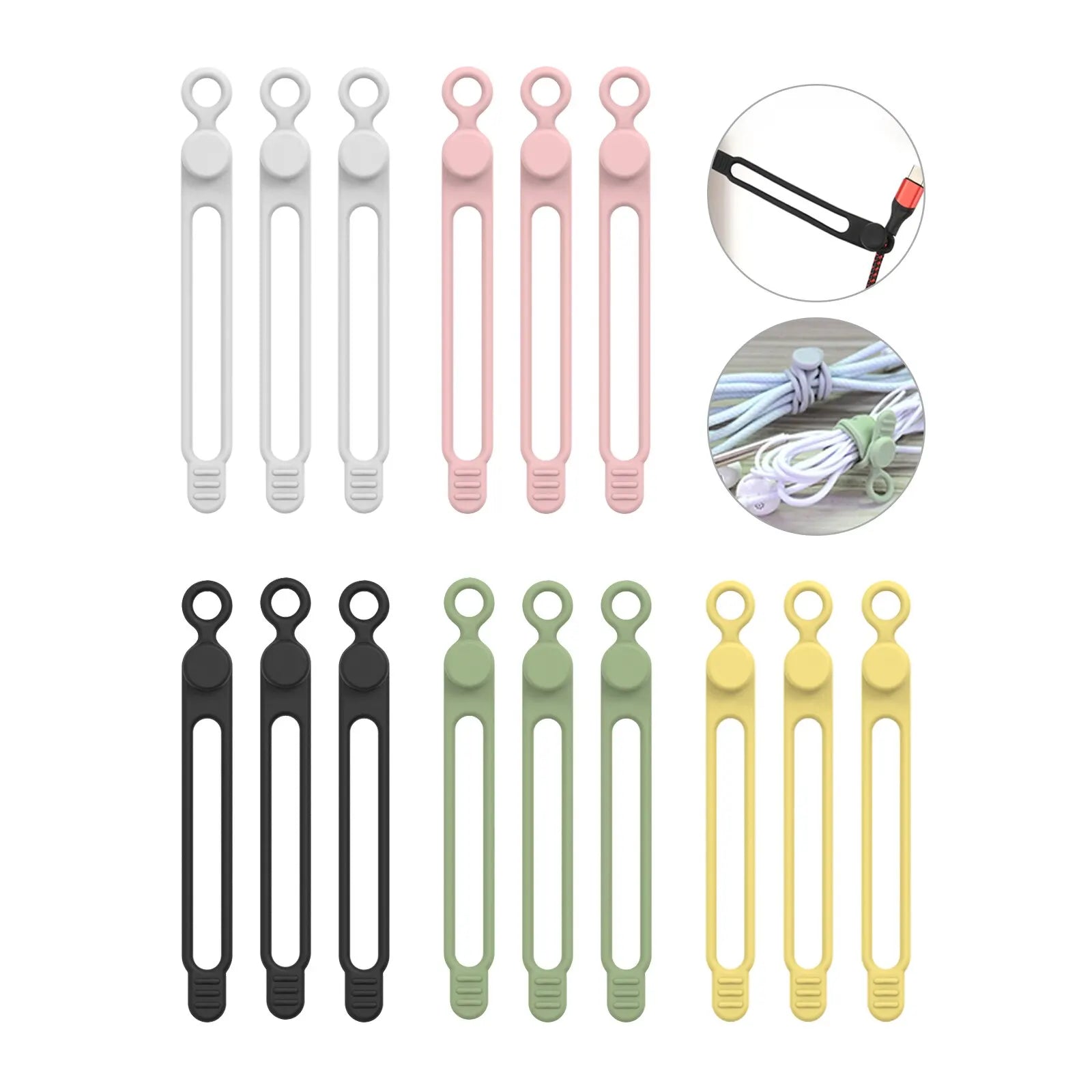 Silicone Cable Ties Reusable Cord Cable Organizer Travel Straps