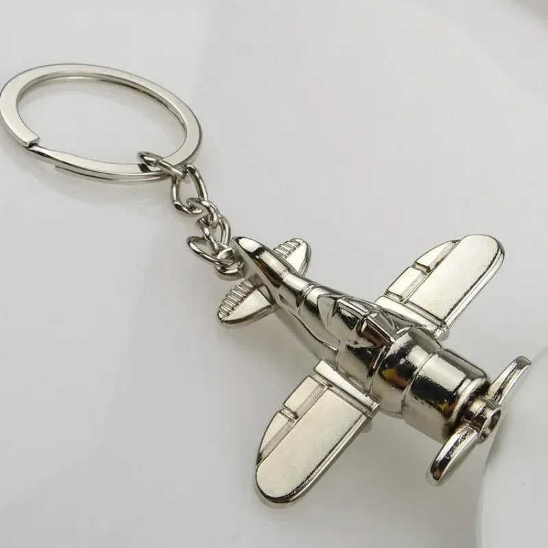 Cute Aviation Airplane Keychain Zinc Alloy Aircraft Lover Gift Keyring