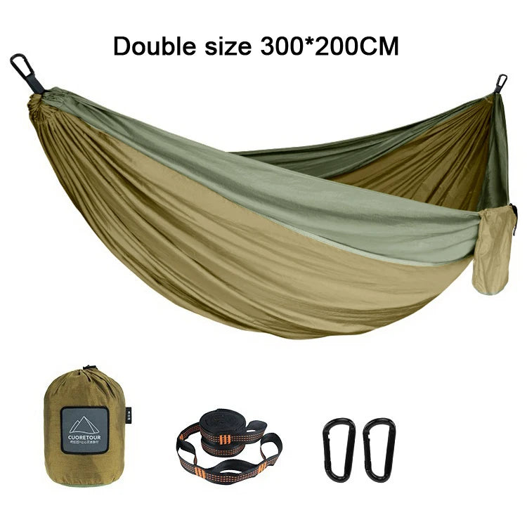 LEAFTOUR Portable Parachute Nylon Camping Hammock Single Double Outdoor Garden