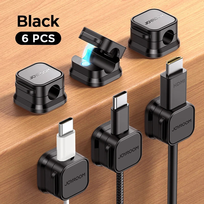 JOYROOM Magnetic Cable Clips Adjustable Cord Holder Under Desk Wire Organiser Management