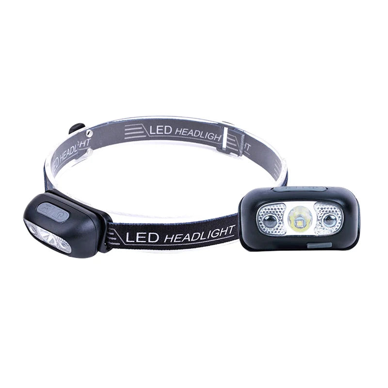 Mini LED Sensor Headlamp USB Rechargeable Super Bright Adjustable Angle Torch Headlight