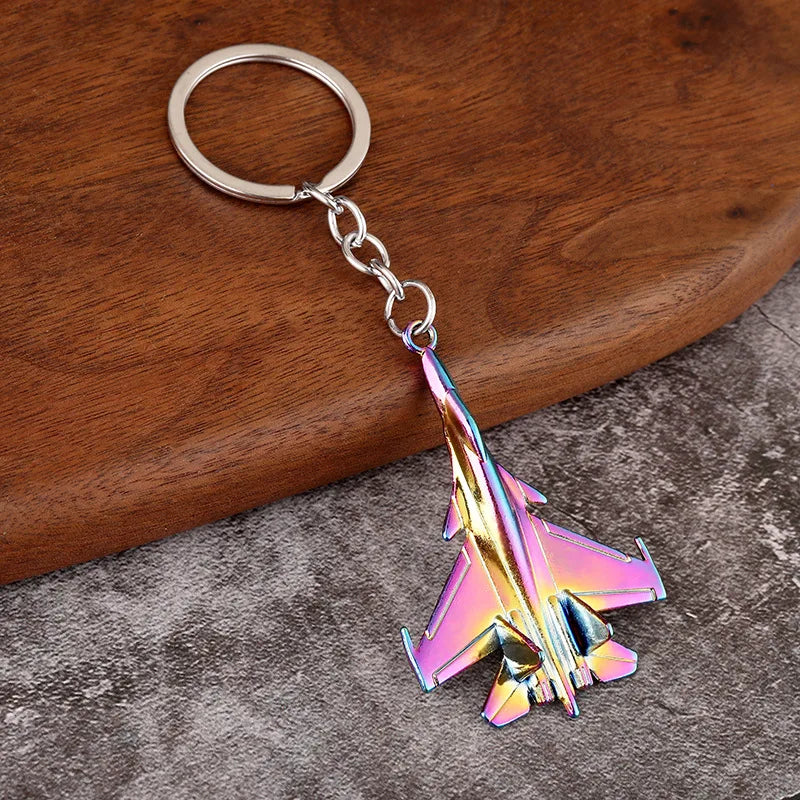 CHYVENEE Combat Aircraft Model Keychain Zinc Alloy Men Car Key Pendant