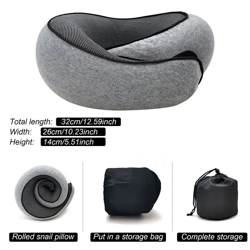 OKAYSO Memory Foam Neck Pillow U Shaped Travel Pillow Adjustable Ergonomic Support for Plane and Car