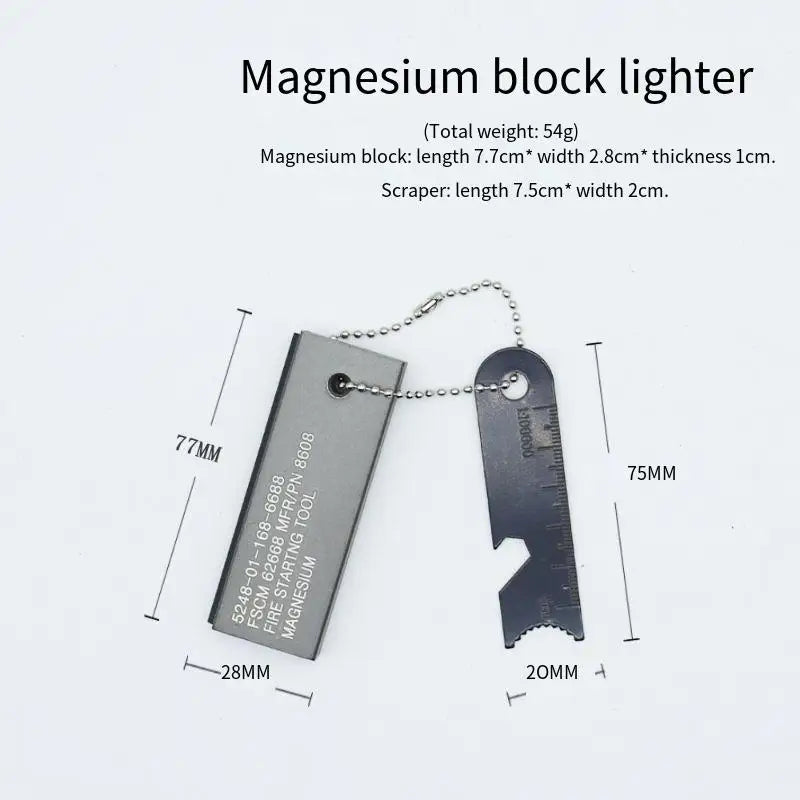 Outdoor Flint Fire Starter Waterproof Magnesium Rod Survival Tool with Wood Handle for Camping