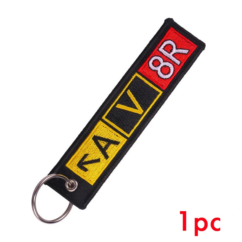 Aviation Pilot AV8R Embroidered Keyring Airport Taxiway Memorial Gift Key Chain VOIKUKKA