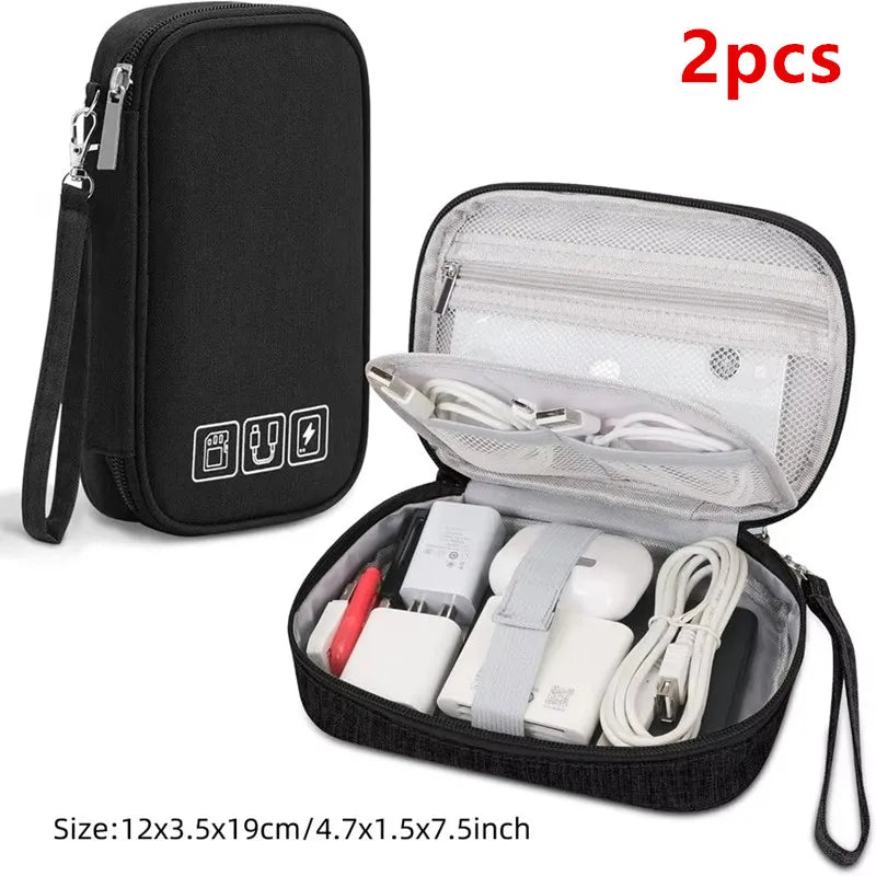 Travel Cable Organiser Bag, Portable Digital Storage Pouch for Gadgets and Electronic Devices