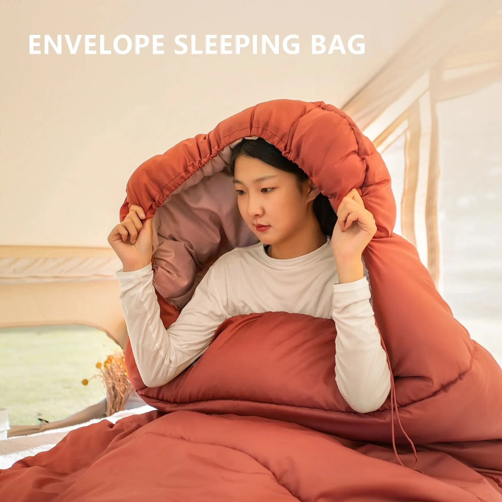 BISINNA Large 3 Season Sleeping Bag Lightweight Widen Long Adult Envelope Camping Bag