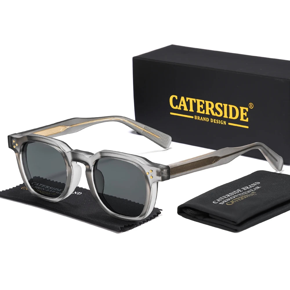 CATERSIDE Retro Punk Square Sunglasses UV400 Small Frame