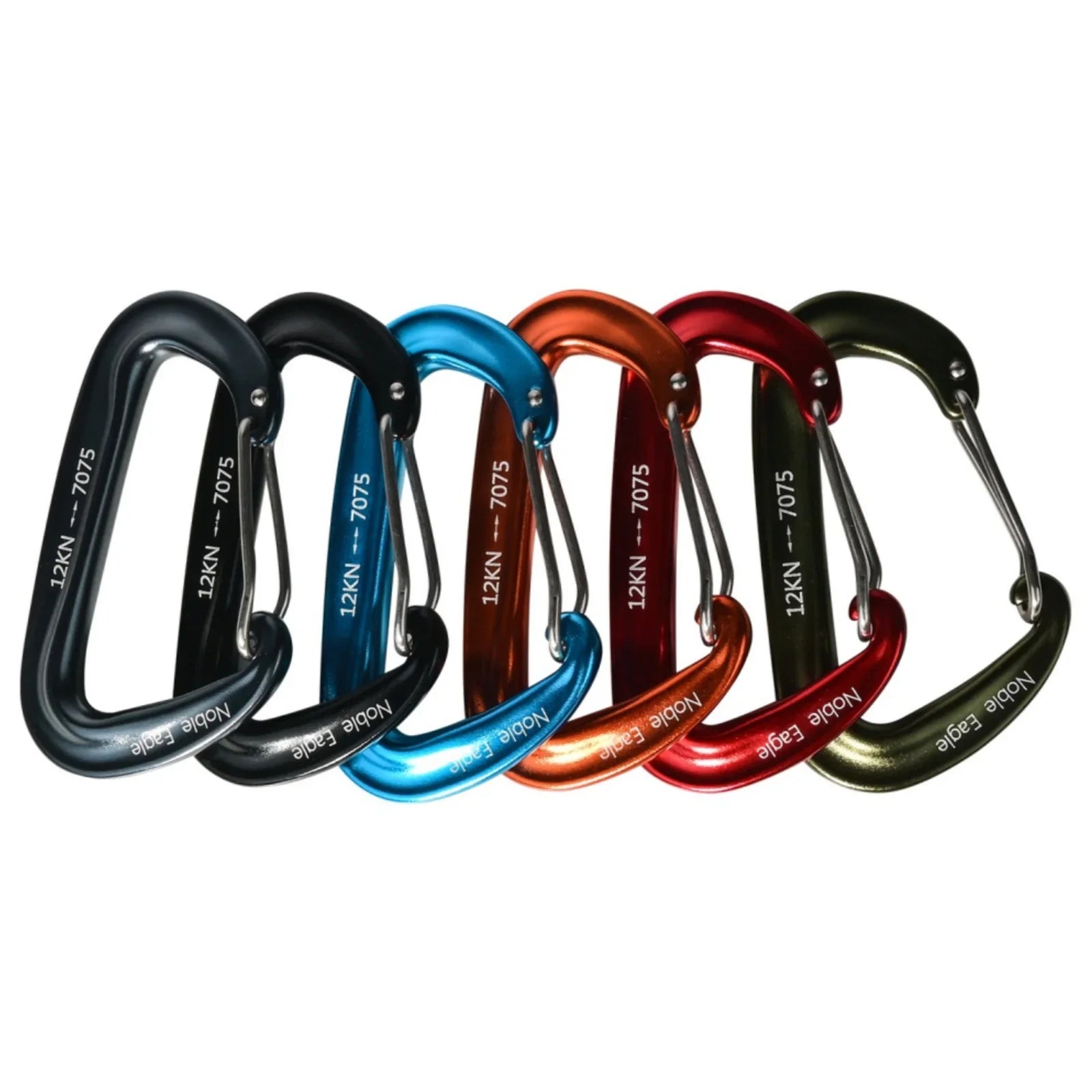 6PCS 12kN Heavy Duty Tactical Carabiner Clips Aluminium Non Locking Outdoor Hook Set