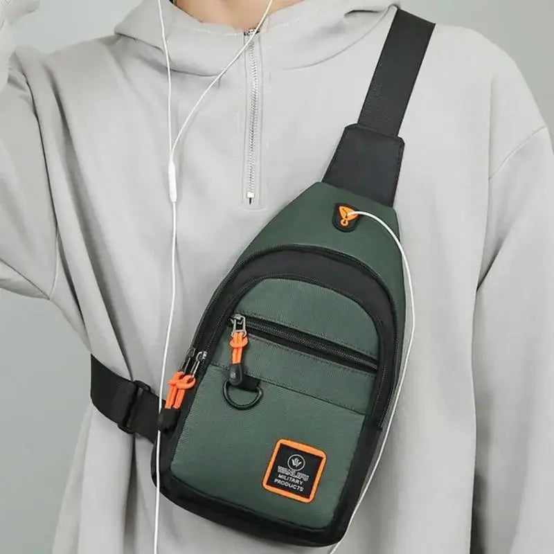 Men Business Chest Shoulder Bag Multi Layer Crossbody Travel