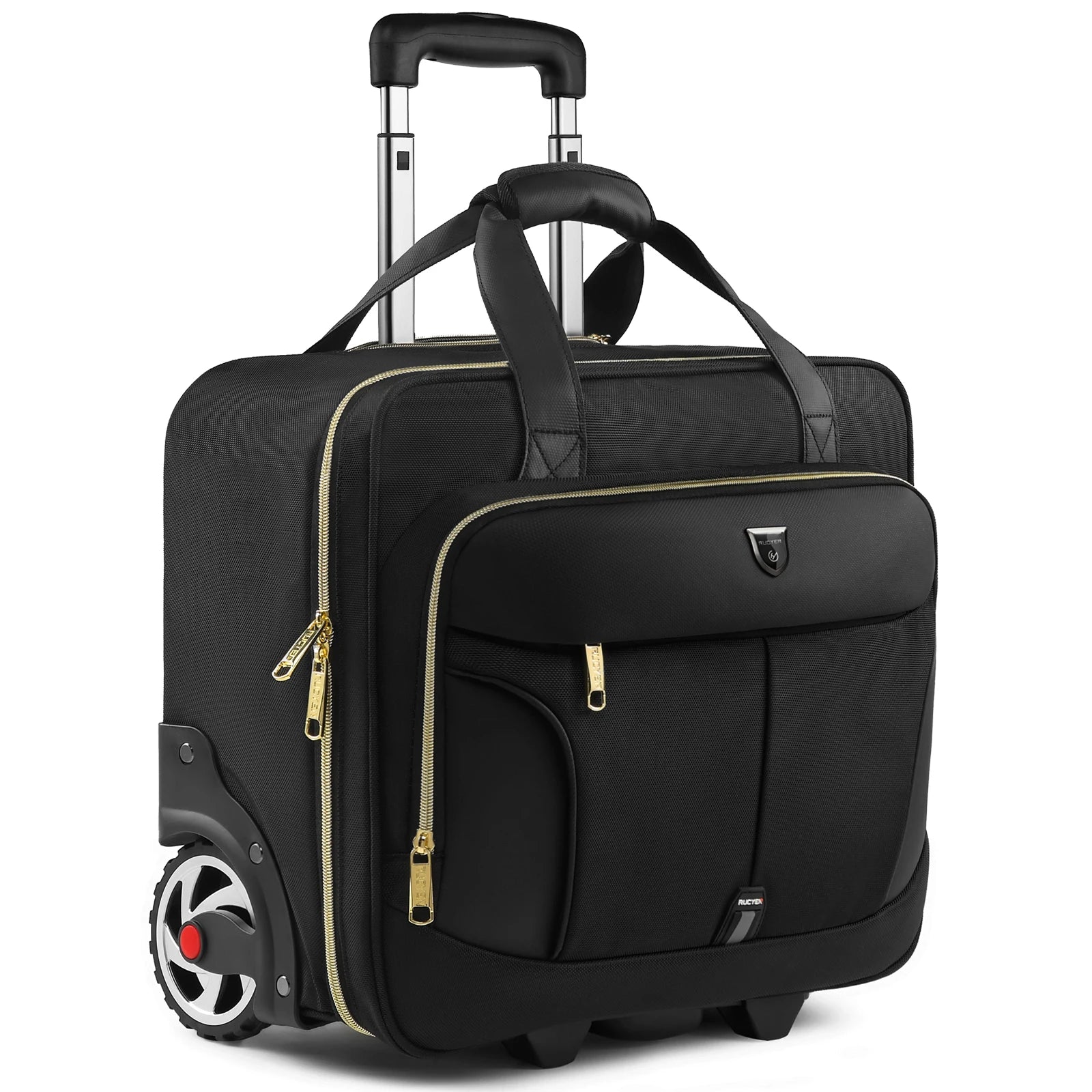 Rolling Briefcase 18 Inch Waterproof Laptop Case with Wheels for Business Travel and Work