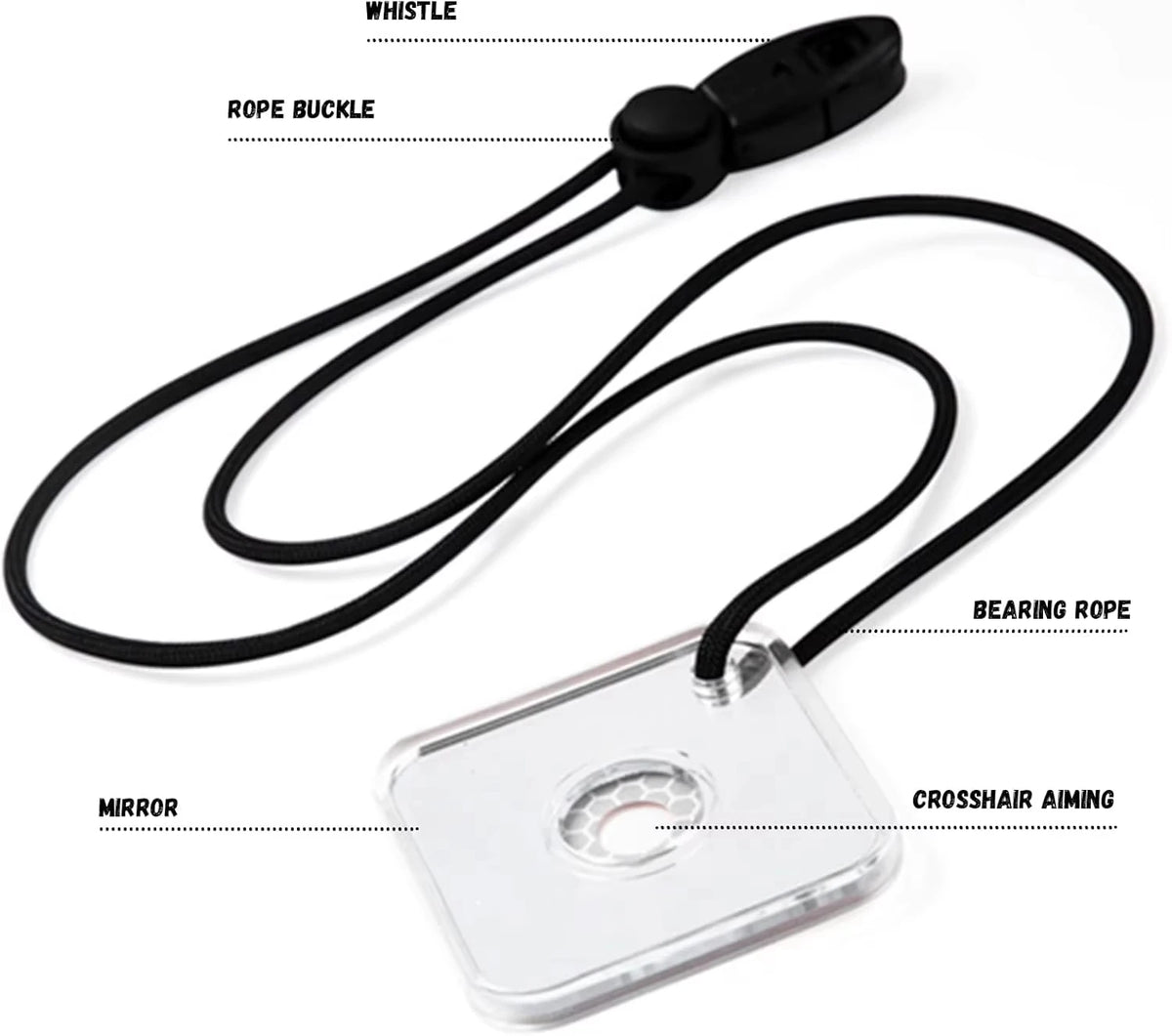 Emergency Signal Mirror Glass Sunlight Reflector SOS Survival Tool for Hiking Camping Marine Rescue