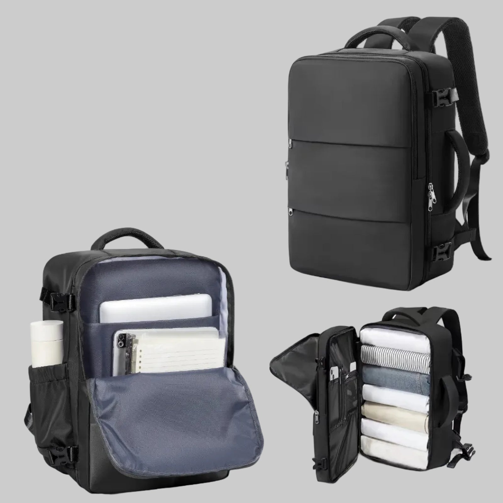 FLCC 40x30x20 Cabin Backpack Travel Laptop Bag 15.6 Inch Unisex